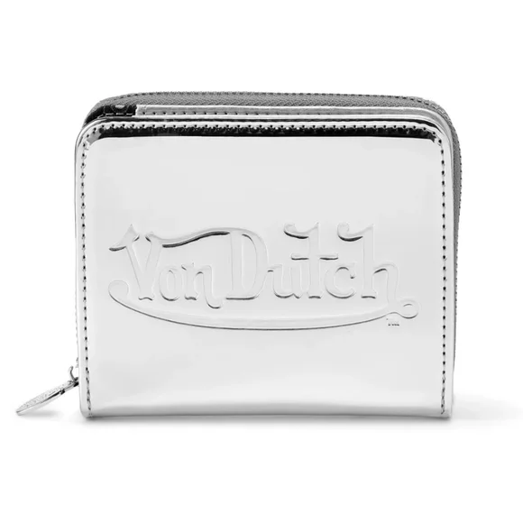 Women's Von Dutch Metallic Silver Wallet - Picture 1 of 6
